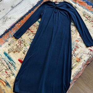 Max Studio Navy Blue Twist Front Cutout Maxi Dress